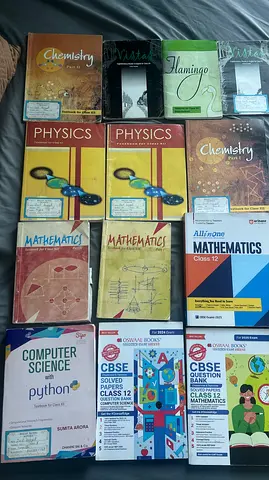 Set of Class 12 CBSE Textbooks & Practice Books (Maths, Physics, Chemistry, CompSci, English)