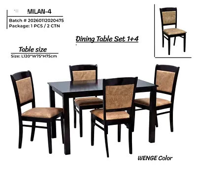 Dining table set 4 chairs - Wenge finish (Table L120 x W75 x H75cm)