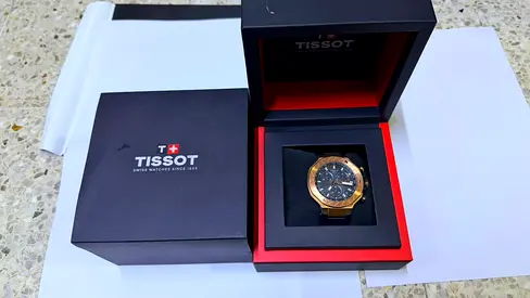 Tissot T-Race
45mm Gold and Black Men's Chronograph Wristwatch with Rubber Strap