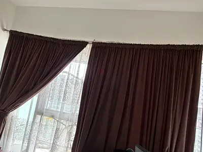 Dark brown full-length blackout curtains - set of 2 panels