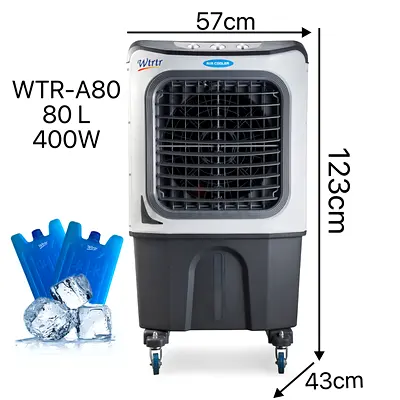 WTR-A80 80L Evaporative Air Cooler - 400W, Portable with Wheels