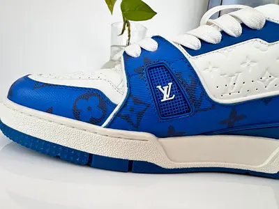Blue & White Louis Vuitton Style Low-Top Sneakers for sale only 2500 AED Original price is 5200 AED
