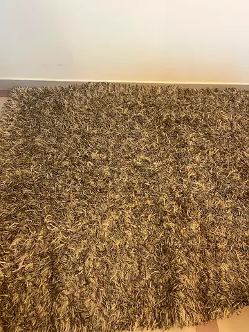 Beige shaggy area rug - good condition