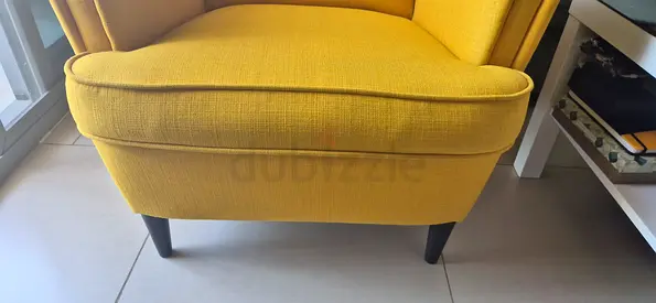 Ikea Yellow upholstered armchair in good condition