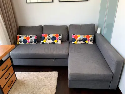 Gray L-shaped Sofa with Chaise - Good Condition
