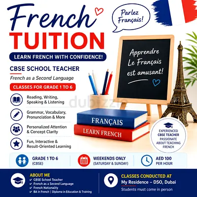 Private French Tuition | Grade 1–6 | DSO | AED 100/hour