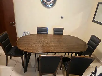 Solid Wood Oval Dining Table - Good Condition