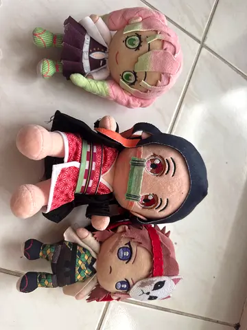 Set of 3 Demon Slayer Plush Dolls — Nezuko, Mitsuri, and Sabito