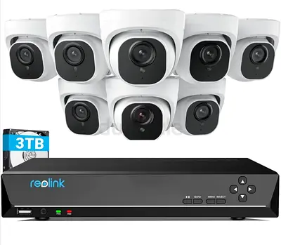 REOLINK 16CH 4K Security Dome Camera System with 4TB HDD RLK16-800D8 8pcs 8MP PoE Cameras, Smart Per
