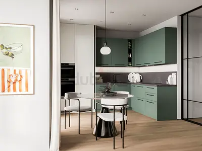 Modern Green Kitchen Dubai | Matte Routed MDF