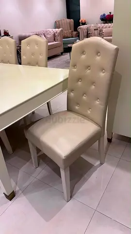 Set of table and 8 chairs, storage cabinet with a buffet table with mirror: