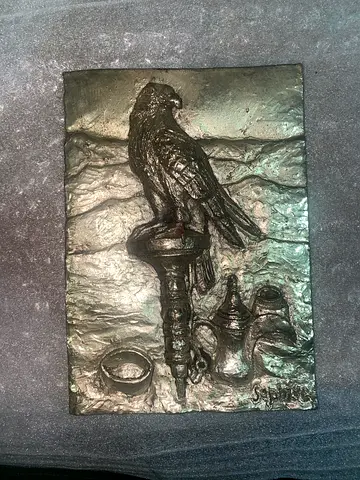 Bird metal art plaque-17cm height