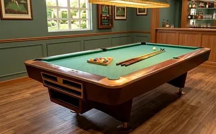 9 feet marble slate top, Return ball pool billiards table is for sale