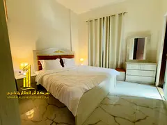 Furnished two-bedroom apartment for monthly rent in Al Rawda, including utilities, internet, and par