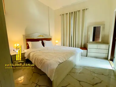 Furnished two-bedroom apartment for monthly rent in Al Rawda, including utilities, internet, and pa
