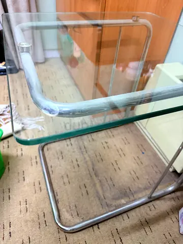 Modern Glass Top Table with Chrome Frame