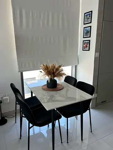 Marble-Look Dining Table Set with 4 Chairs | 4 Seater | Like New