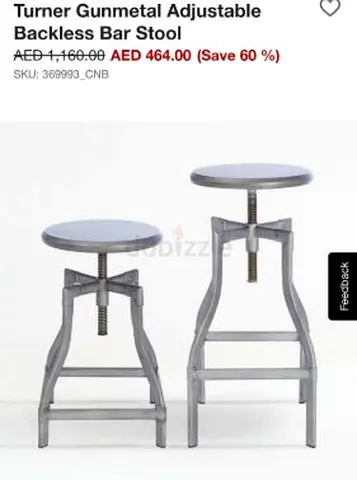 Turner Gunmetal Bar Stool