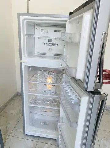 Silver Double Door Refrigerator - Good Working Condition