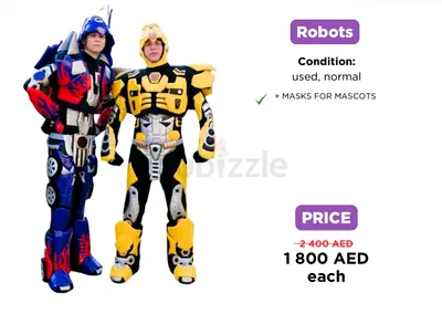 Pair of Robot/Mascot Costumes (Transformers-style) — Used, With Masks