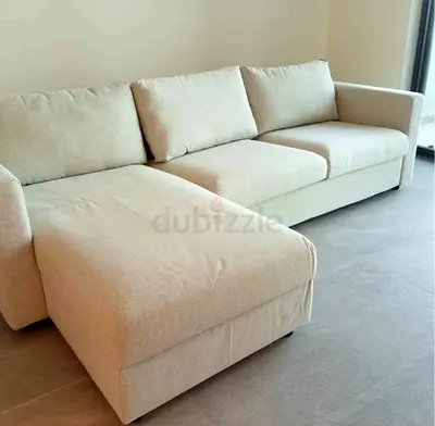 Comfortable Beige L-Shape Sofa with Chaise vimle