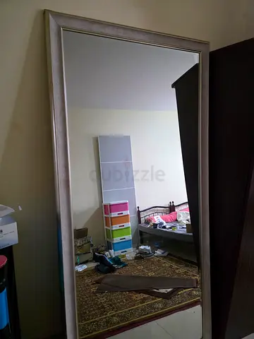 Large Full-Length Wall Mirror with Silver Frame