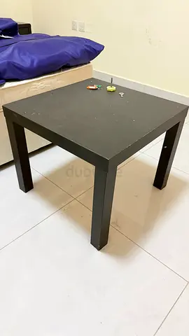 Simple Black Square Side Table - Solid Wooden Frame