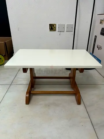 Small Table with Wooden Base