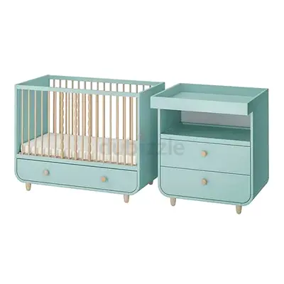 IKEA MYLLRA SET: Cot with guard rail + changing table with drawers + FREE Ikea Mattress