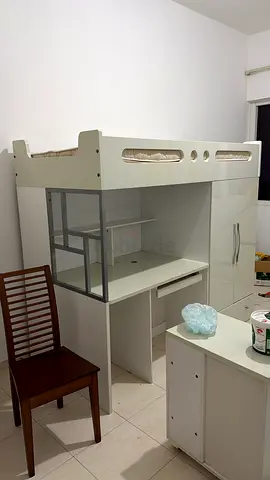 Children bed with study table