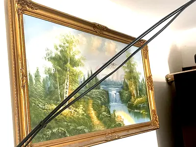 Framed Landscape Oil Painting with Gold Ornate Frame