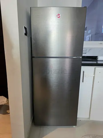 Stainless Steel Hoover Double-Door Refrigerator - Good Working Condition