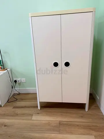 IKEA BUSUNGE  - White freestanding 2-door wardrobe/cabinet in good condition