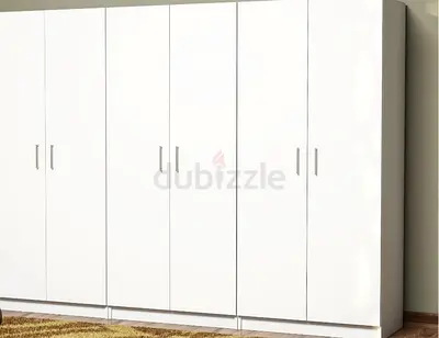 White 6-Door Wardrobe / Armoire - Good Condition