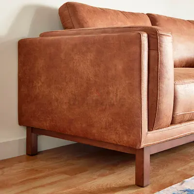 Custom Made Brown Leatherette Sofa Set