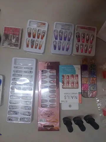 Assorted Press-On/False Nail Sets with Nail Art Accessories - New
