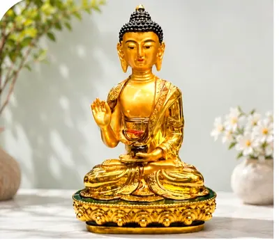 Majestic brand new fenq shui blessing buddha statue 8 inches big for Goodluck money and prosperity