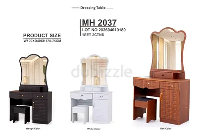 Dressing Table with Mirror and Stool - MH 2037 (Wenge/White/Oak) - Good Condition