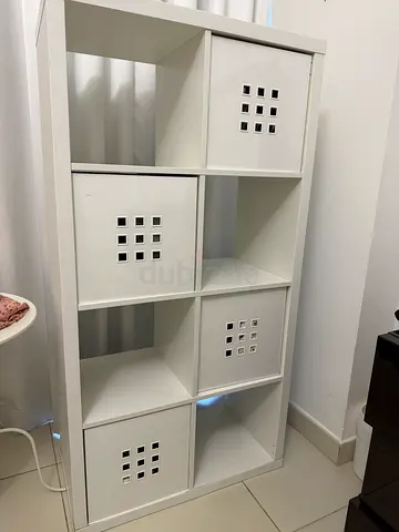 White Multi-Purpose 8-Compartment Storage Shelf - Easy Assemble