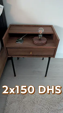 Pair of modern wood bedside tables with drawer (2 available)