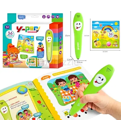 Y-Pen Interactive Talking Learning Pen with 36-Page Activity Book - Green