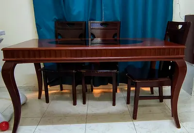 Wooden Dining Table with Chairs.