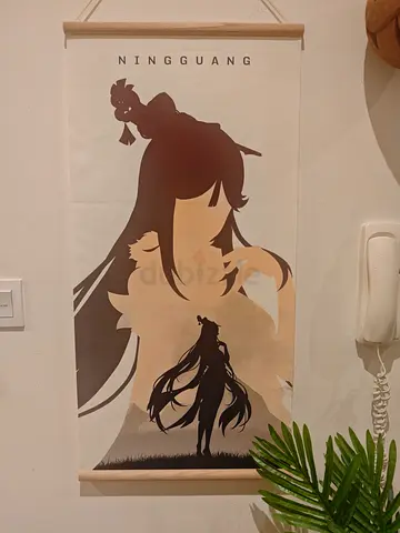 Ningguang Anime Wall Scroll / Poster - Fabric Hanging Decoration