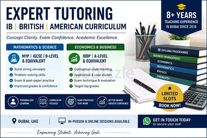 Online/Offline academic sessions for IB/GCSE/AP. Math/Science-Myp/O-level & Economics/Business-DP/A-