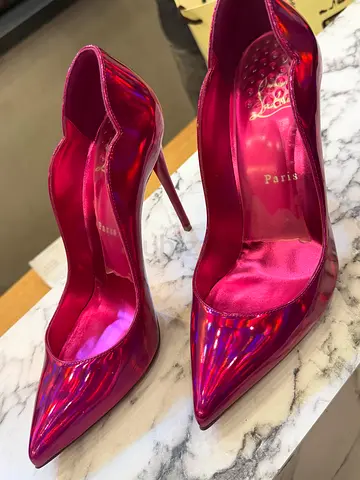 Christian Louboutin Metallic Pink Red Bottom Heels