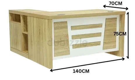 Professional Wooden Office Desk with Storage Cabinet - Light Oak (Sulsha 444)