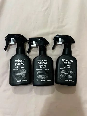 Set of 3 Lush Spray Bottles (Sticky Pads & Let The Good Times Roll) - 250ml each approx