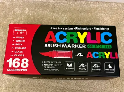 Set of 168 Acrylic Paint Brush Markers - New in Box