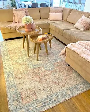 Light Pastel Vintage-Style Area Rug — NEW FREE DELIVERY