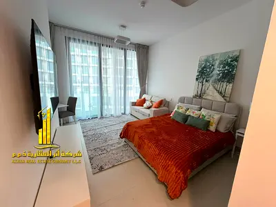 Luxury studio, first occupancy, with separate kitchen and open balcony, fully furnished ✨ Ajman Al Tallah. For monthly rent.